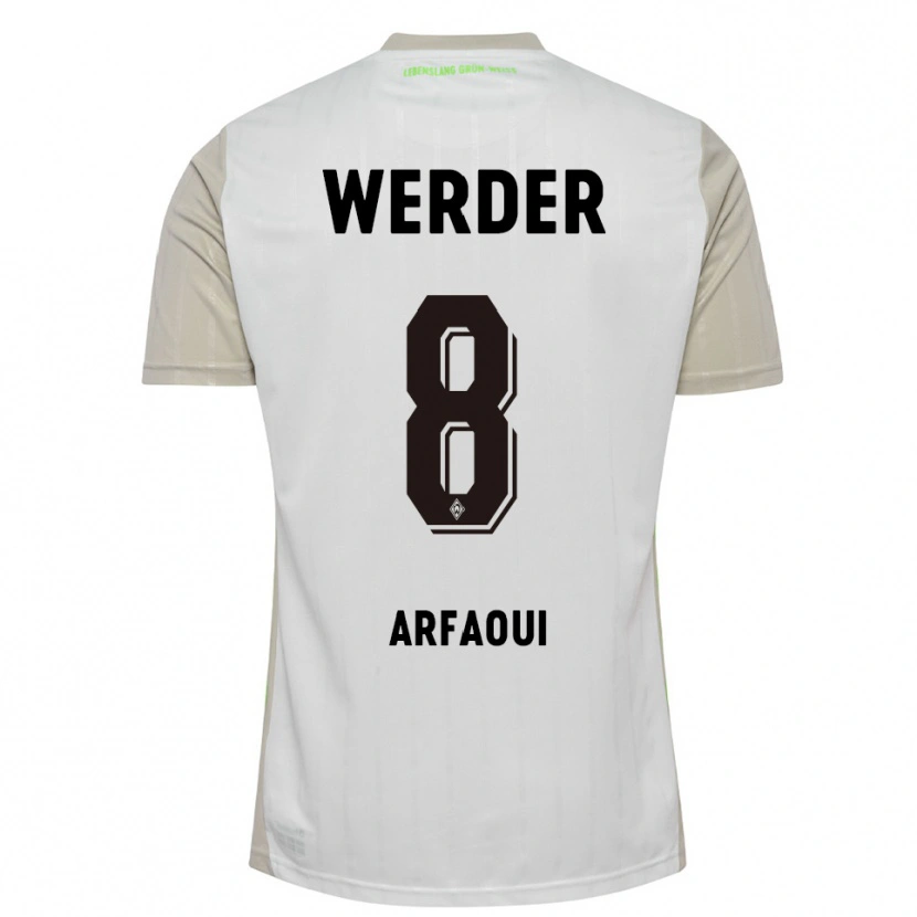 Danxen Hombre Camiseta Amira Arfaoui #8 Blanco Negro 2ª Equipación 2025/26 La Camisa México