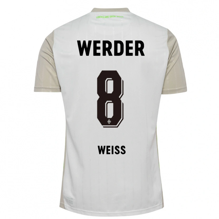 Danxen Hombre Camiseta Michelle Weiss #8 Blanco Negro 2ª Equipación 2025/26 La Camisa México