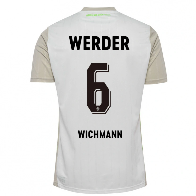 Danxen Hombre Camiseta Reena Wichmann #6 Blanco Negro 2ª Equipación 2025/26 La Camisa México