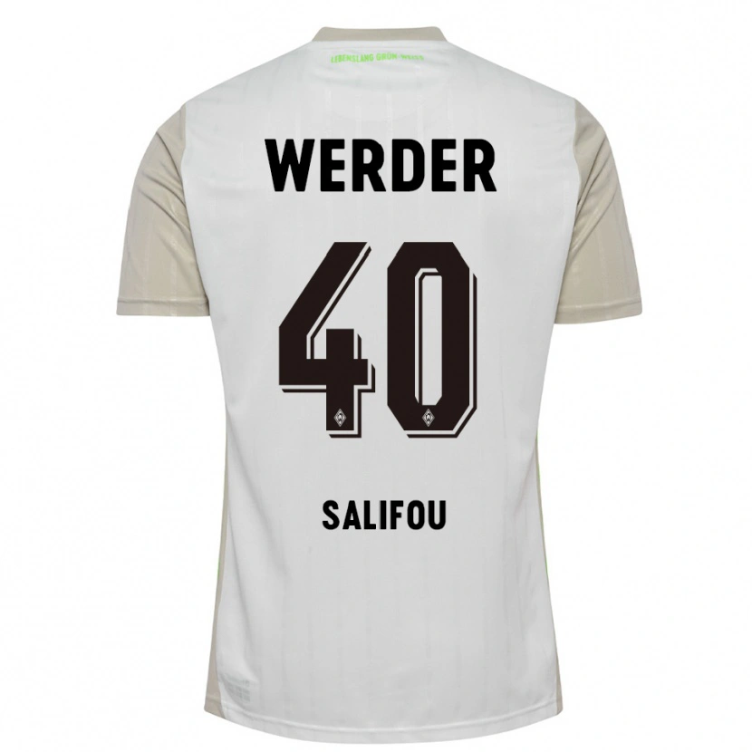 Danxen Hombre Camiseta Dikeni Salifou #40 Blanco Negro 2ª Equipación 2025/26 La Camisa México