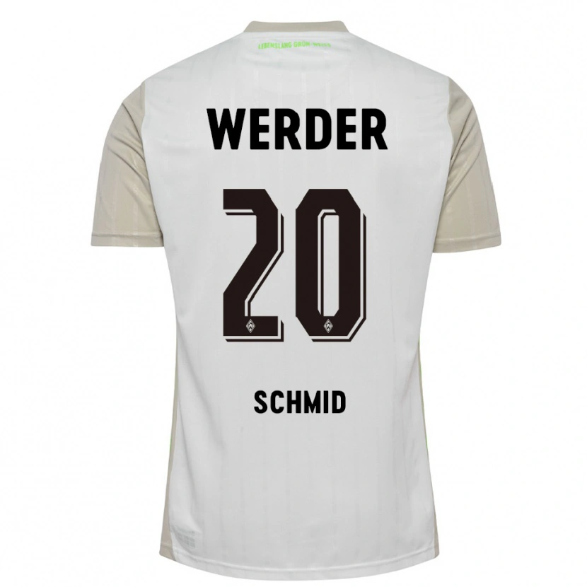 Danxen Hombre Camiseta Romano Schmid #20 Blanco Negro 2ª Equipación 2025/26 La Camisa México