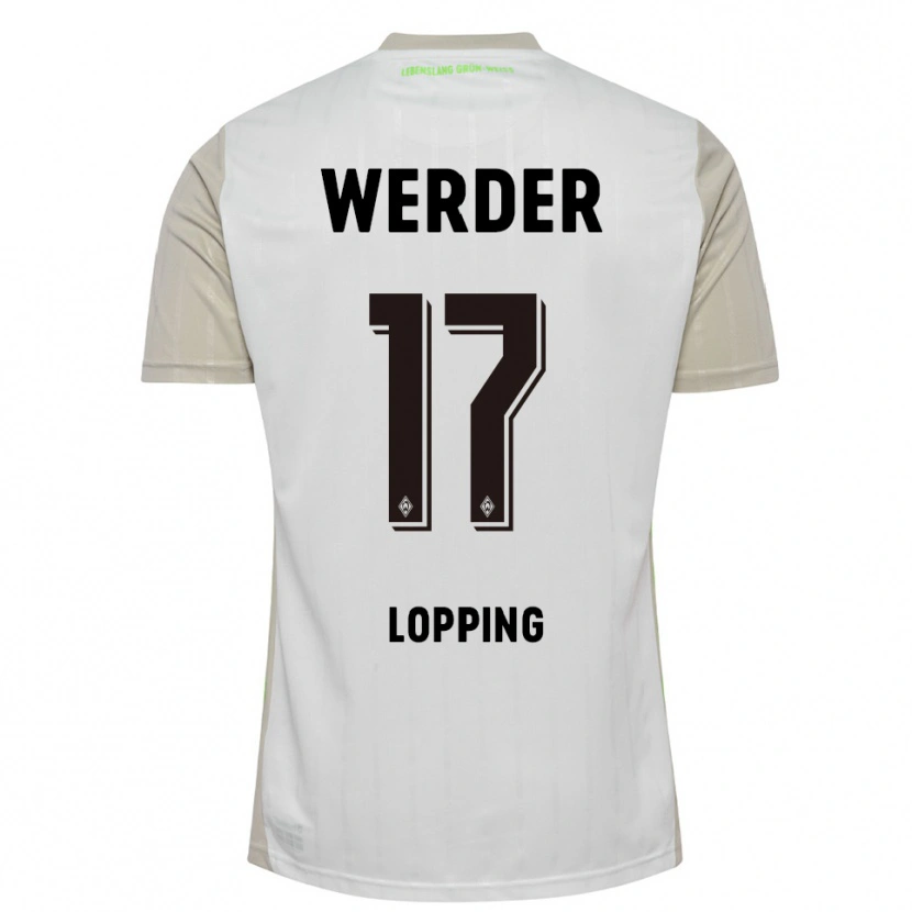 Danxen Hombre Camiseta Jakob Löpping #17 Blanco Negro 2ª Equipación 2025/26 La Camisa México