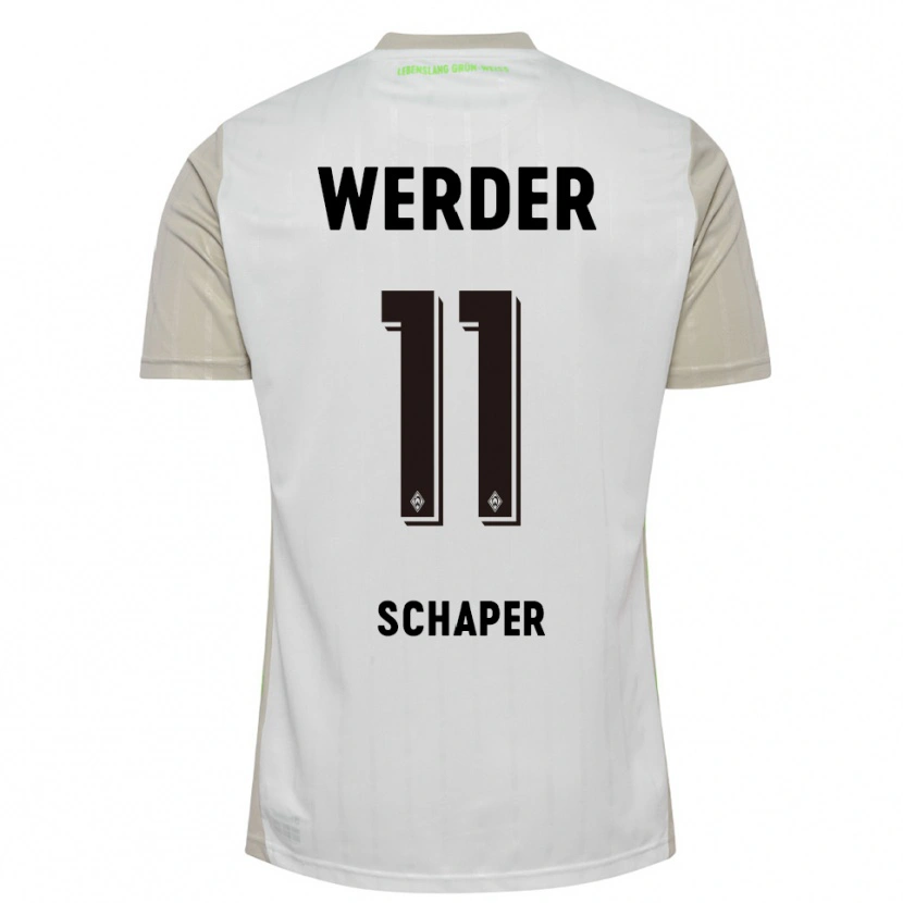 Danxen Hombre Camiseta Wilken Schaper #11 Blanco Negro 2ª Equipación 2025/26 La Camisa México