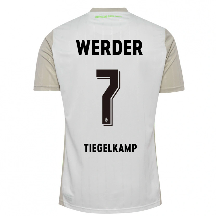 Danxen Hombre Camiseta Maximilian Tiegelkamp #7 Blanco Negro 2ª Equipación 2025/26 La Camisa México