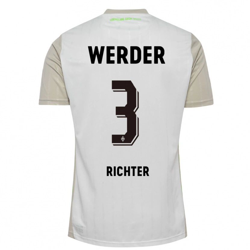Danxen Hombre Camiseta Mathis Richter #3 Blanco Negro 2ª Equipación 2025/26 La Camisa México