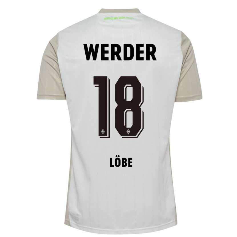 Danxen Hombre Camiseta Jasper Löbe #18 Blanco Negro 2ª Equipación 2025/26 La Camisa México