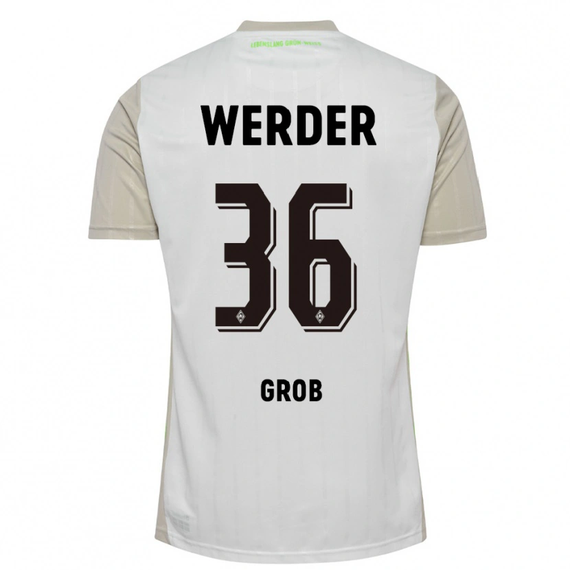 Danxen Hombre Camiseta Christian Groß #36 Blanco Negro 2ª Equipación 2025/26 La Camisa México