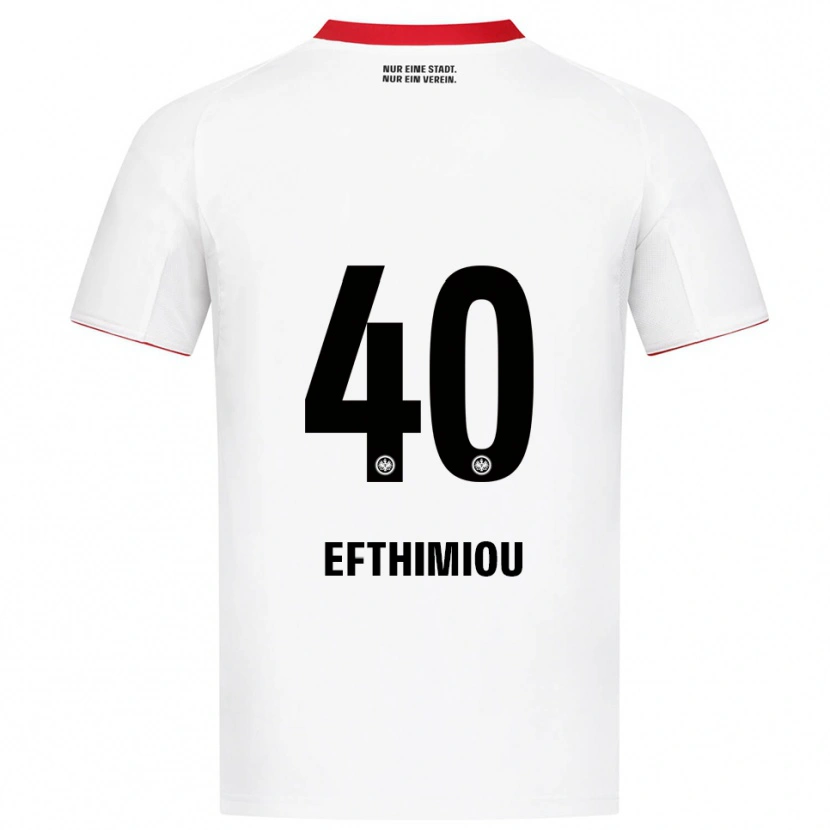 Danxen Hombre Camiseta Sissis Efthimiou #40 Blanco Rojo 2ª Equipación 2025/26 La Camisa México