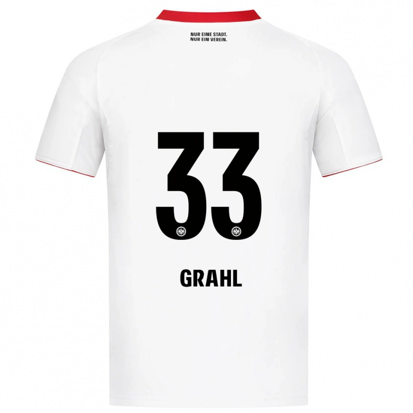 Danxen Hombre Camiseta Jens Grahl #33 Blanco Rojo 2ª Equipación 2025/26 La Camisa México