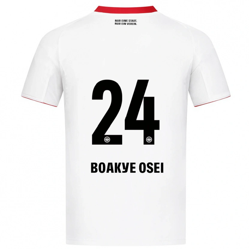 Danxen Hombre Camiseta Derek Boakye Osei #24 Blanco Rojo 2ª Equipación 2025/26 La Camisa México