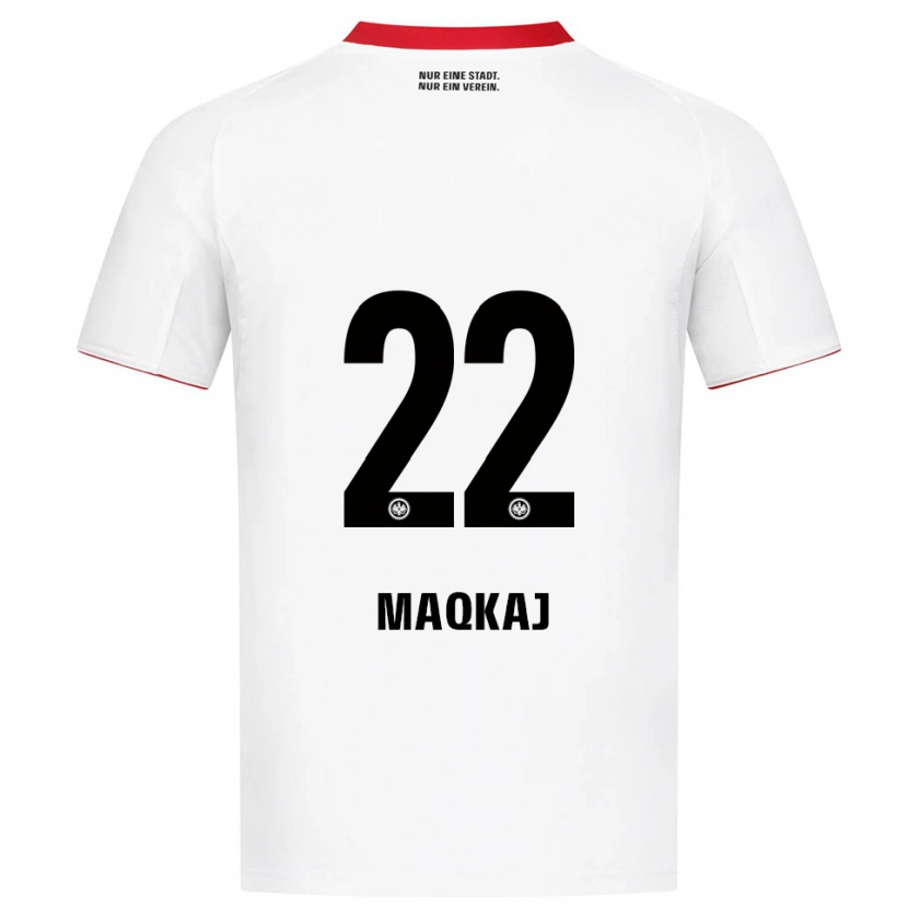 Danxen Hombre Camiseta Dritan Maqkaj #22 Blanco Rojo 2ª Equipación 2025/26 La Camisa México