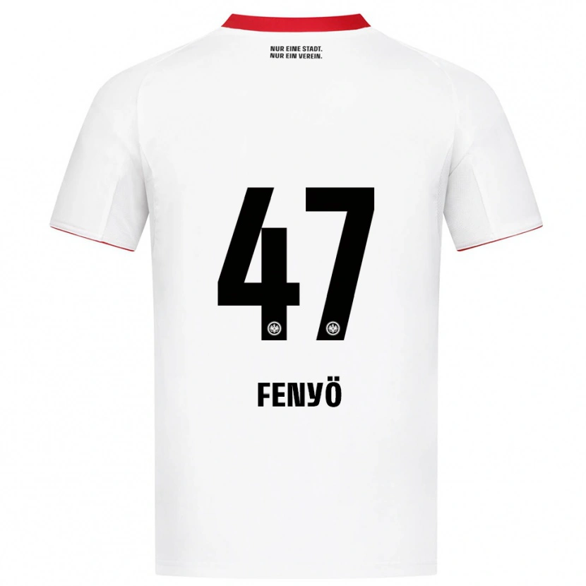 Danxen Hombre Camiseta Noah Fenyö #47 Blanco Rojo 2ª Equipación 2025/26 La Camisa México