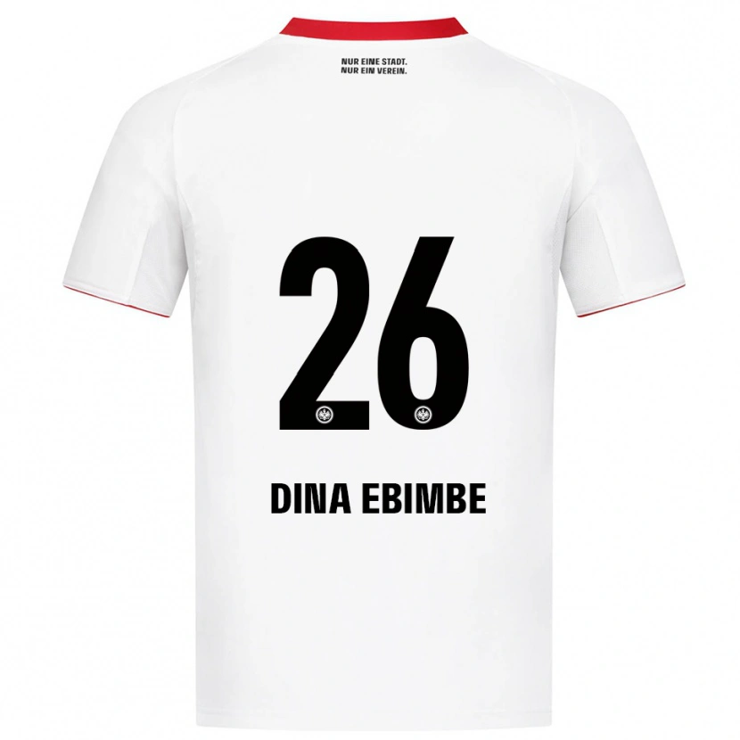Danxen Hombre Camiseta Junior Dina Ebimbe #26 Blanco Rojo 2ª Equipación 2025/26 La Camisa México