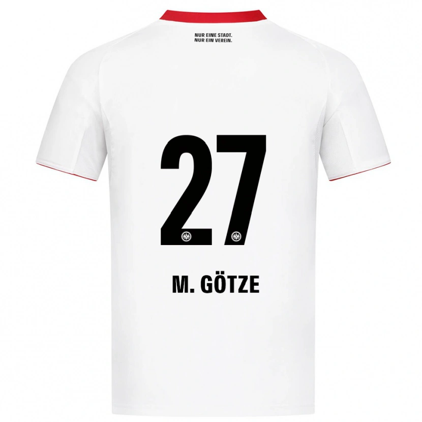 Danxen Hombre Camiseta Mario Götze #27 Blanco Rojo 2ª Equipación 2025/26 La Camisa México