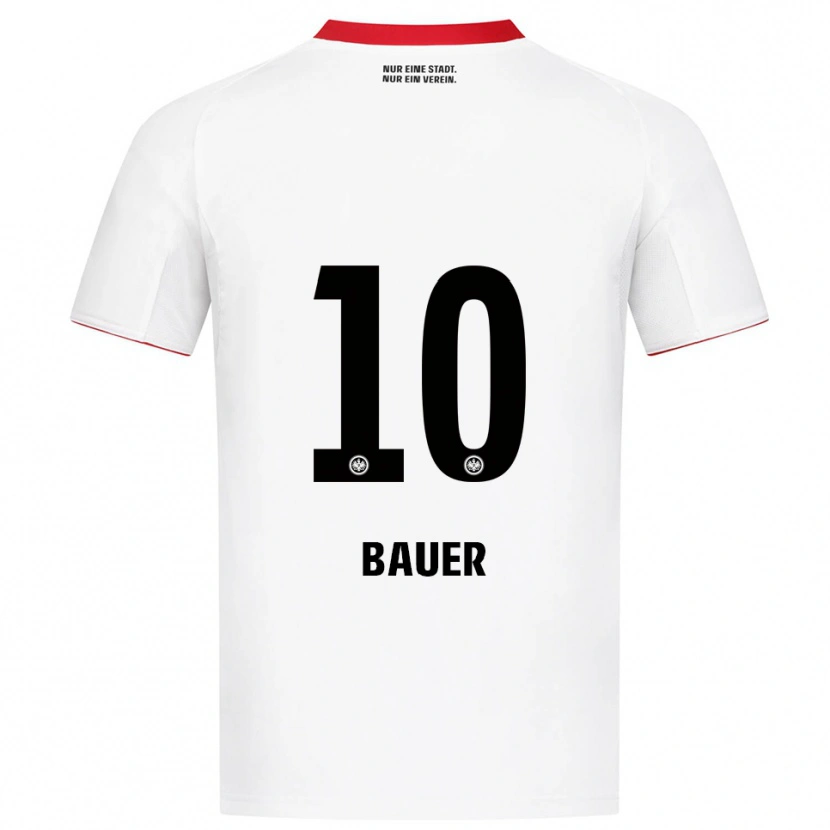 Danxen Hombre Camiseta Jonas Bauer #10 Blanco Rojo 2ª Equipación 2025/26 La Camisa México
