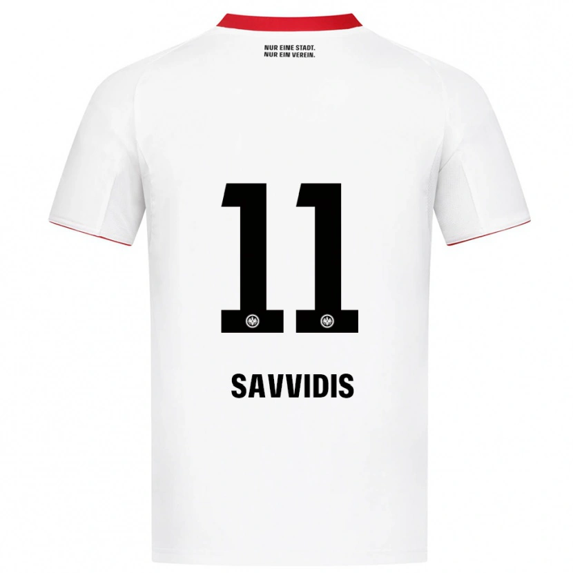 Danxen Hombre Camiseta Rafail Savvidis #11 Blanco Rojo 2ª Equipación 2025/26 La Camisa México