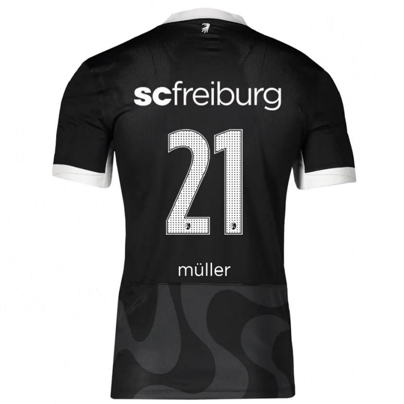 Danxen Hombre Camiseta Florian Müller #21 Negro Blanco 2ª Equipación 2025/26 La Camisa México