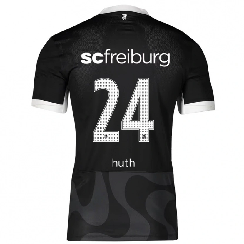 Danxen Hombre Camiseta Jannik Huth #24 Negro Blanco 2ª Equipación 2025/26 La Camisa México