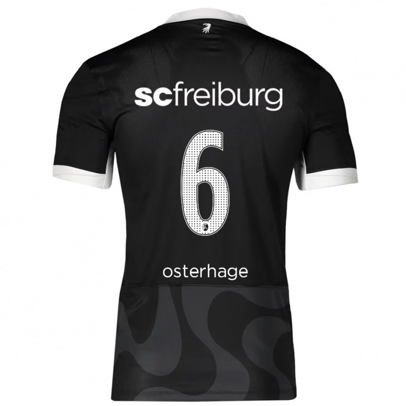Danxen Hombre Camiseta Patrick Osterhage #6 Negro Blanco 2ª Equipación 2025/26 La Camisa México