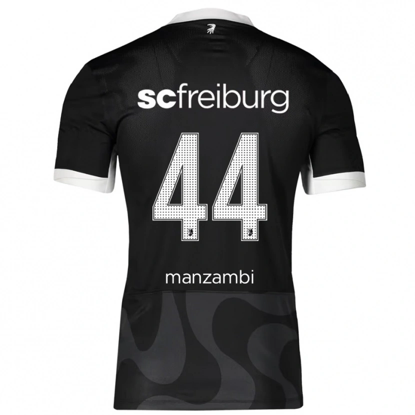 Danxen Hombre Camiseta Johan Manzambi #44 Negro Blanco 2ª Equipación 2025/26 La Camisa México
