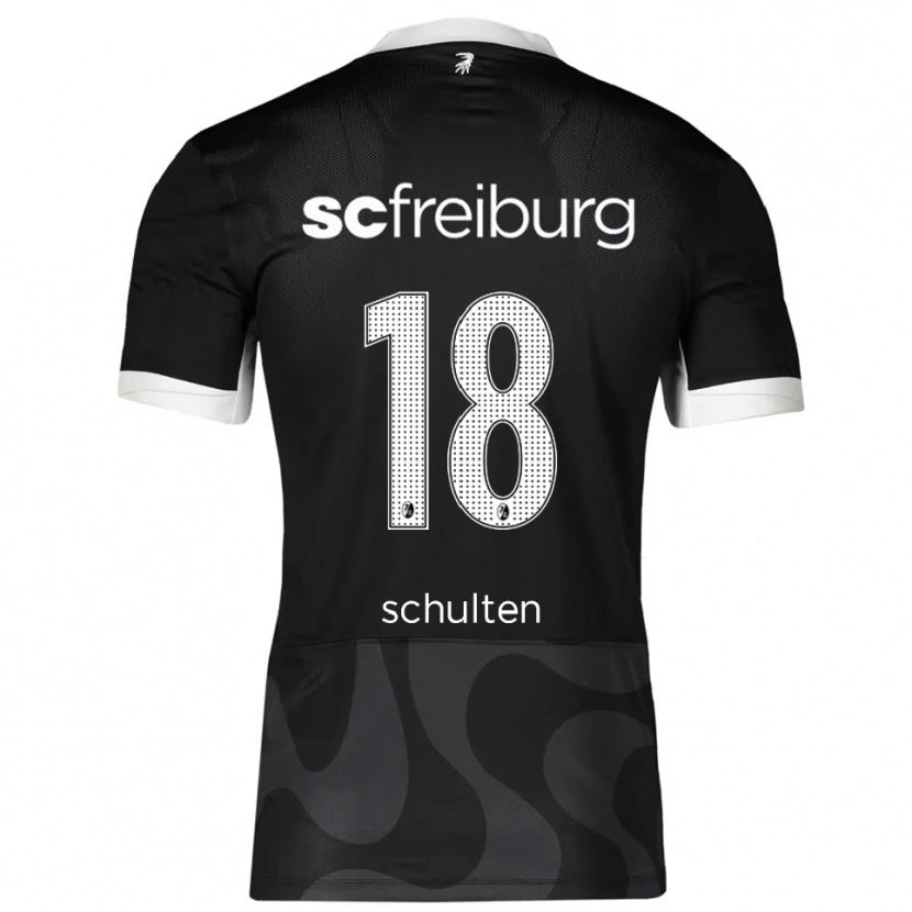 Danxen Hombre Camiseta Luca Schulten #18 Negro Blanco 2ª Equipación 2025/26 La Camisa México