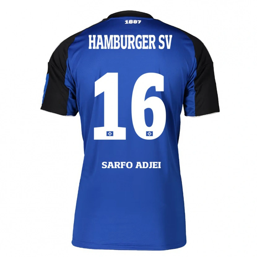 Danxen Hombre Camiseta Maximilian Sarfo-Adjei #16 Azul Negro 2ª Equipación 2025/26 La Camisa México