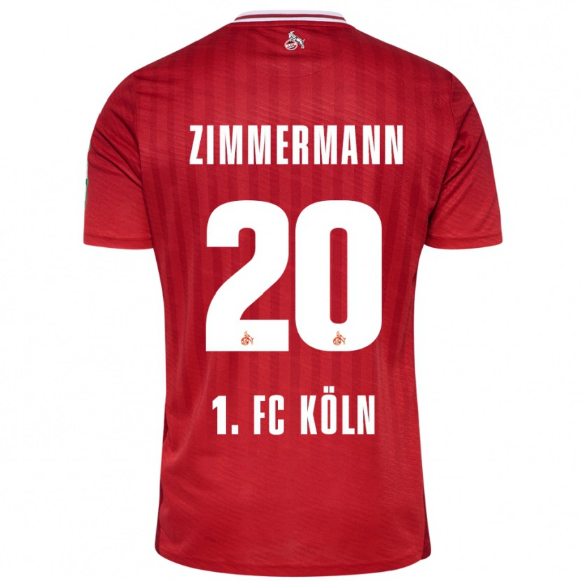 Danxen Hombre Camiseta Nick Zimmermann #20 Rojo Blanco 2ª Equipación 2025/26 La Camisa México