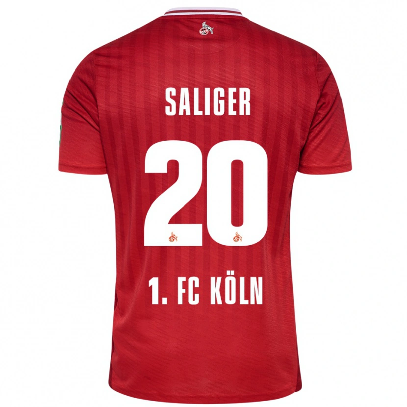 Danxen Hombre Camiseta Jonas Saliger #20 Rojo Blanco 2ª Equipación 2025/26 La Camisa México