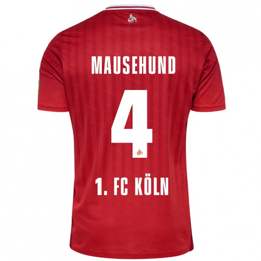 Danxen Hombre Camiseta Yannick Mausehund #4 Rojo Blanco 2ª Equipación 2025/26 La Camisa México