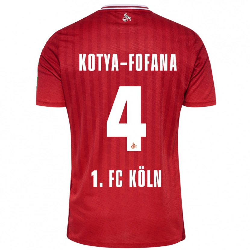 Danxen Hombre Camiseta Assad Kotya-Fofana #4 Rojo Blanco 2ª Equipación 2025/26 La Camisa México