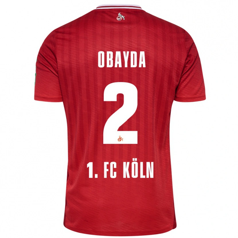 Danxen Hombre Camiseta Yazan Obayda #2 Rojo Blanco 2ª Equipación 2025/26 La Camisa México