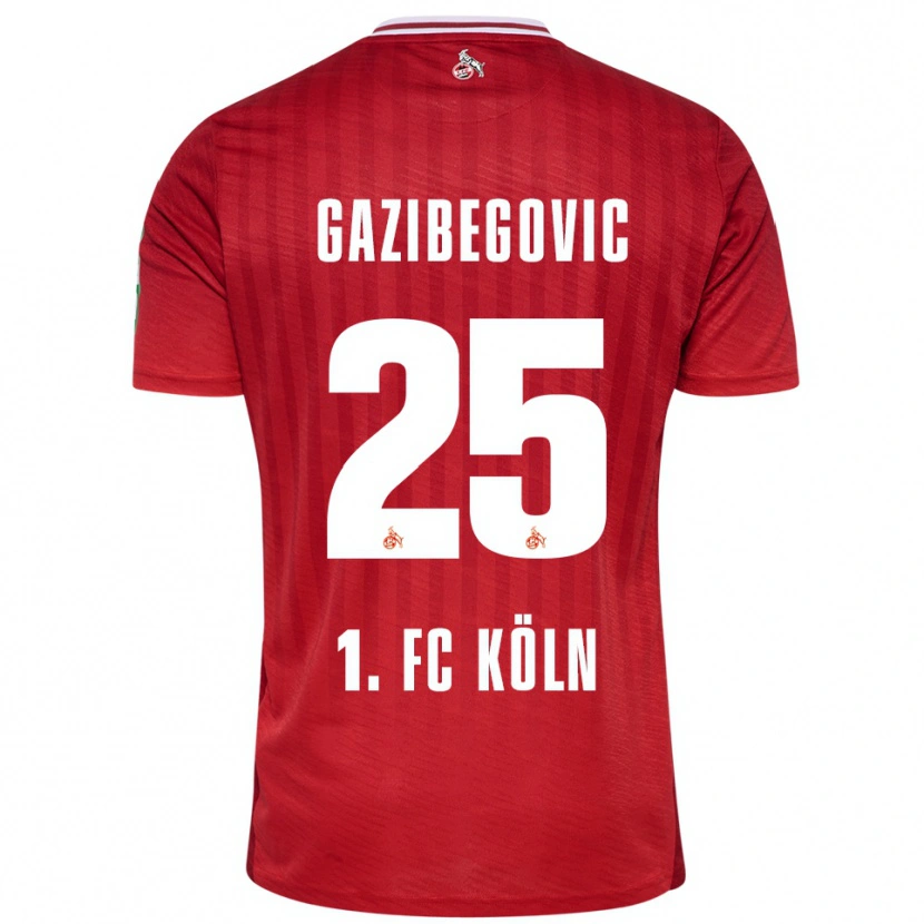 Danxen Hombre Camiseta Jusuf Gazibegovic #25 Rojo Blanco 2ª Equipación 2025/26 La Camisa México
