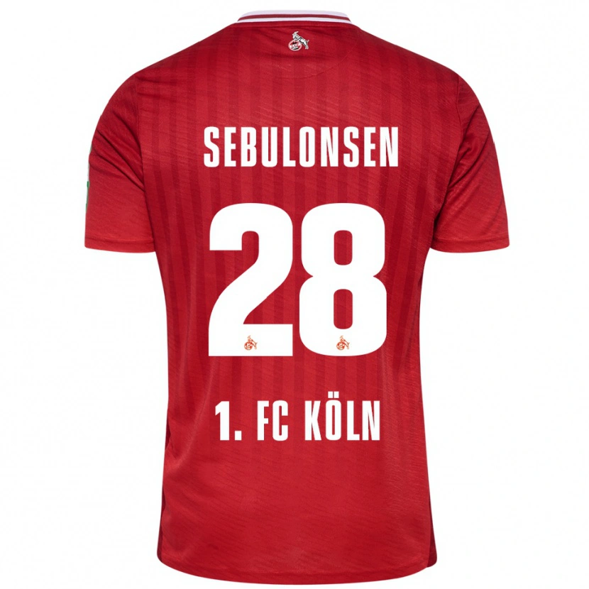 Danxen Hombre Camiseta Sebastian Sebulonsen #28 Rojo Blanco 2ª Equipación 2025/26 La Camisa México
