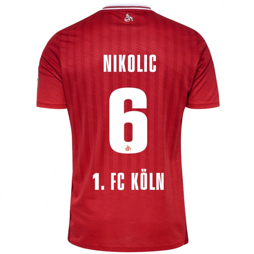 Danxen Hombre Camiseta Milan Nikolic #6 Rojo Blanco 2ª Equipación 2025/26 La Camisa México