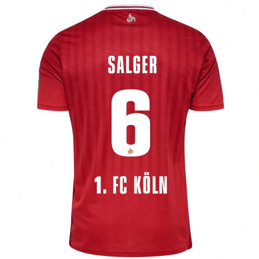 Danxen Hombre Camiseta Stephan Salger #6 Rojo Blanco 2ª Equipación 2025/26 La Camisa México