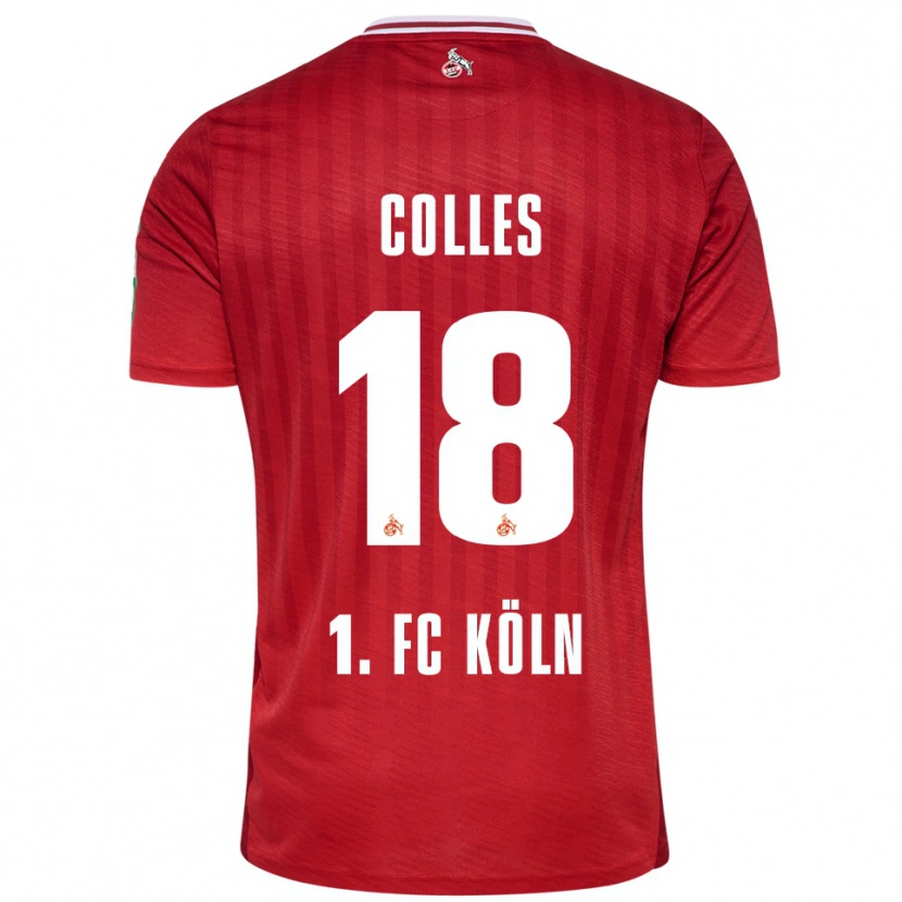 Danxen Hombre Camiseta Jan Colles #18 Rojo Blanco 2ª Equipación 2025/26 La Camisa México