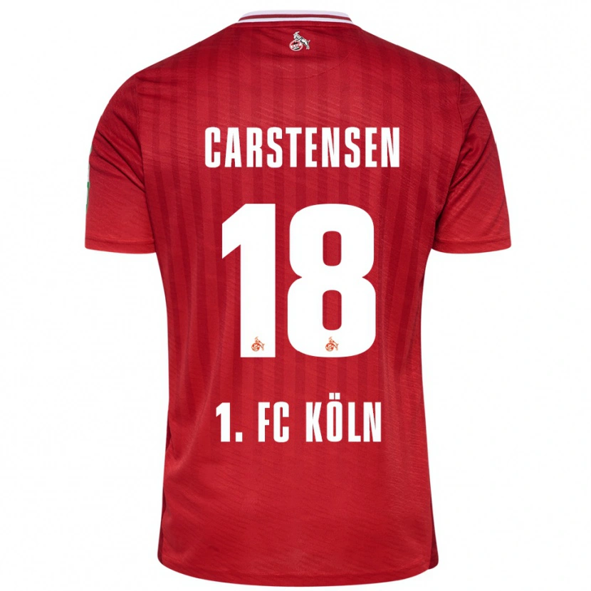 Danxen Hombre Camiseta Rasmus Carstensen #18 Rojo Blanco 2ª Equipación 2025/26 La Camisa México