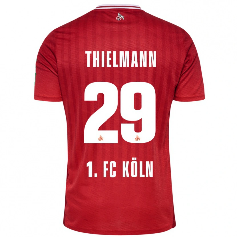 Danxen Hombre Camiseta Jan Thielmann #29 Rojo Blanco 2ª Equipación 2025/26 La Camisa México
