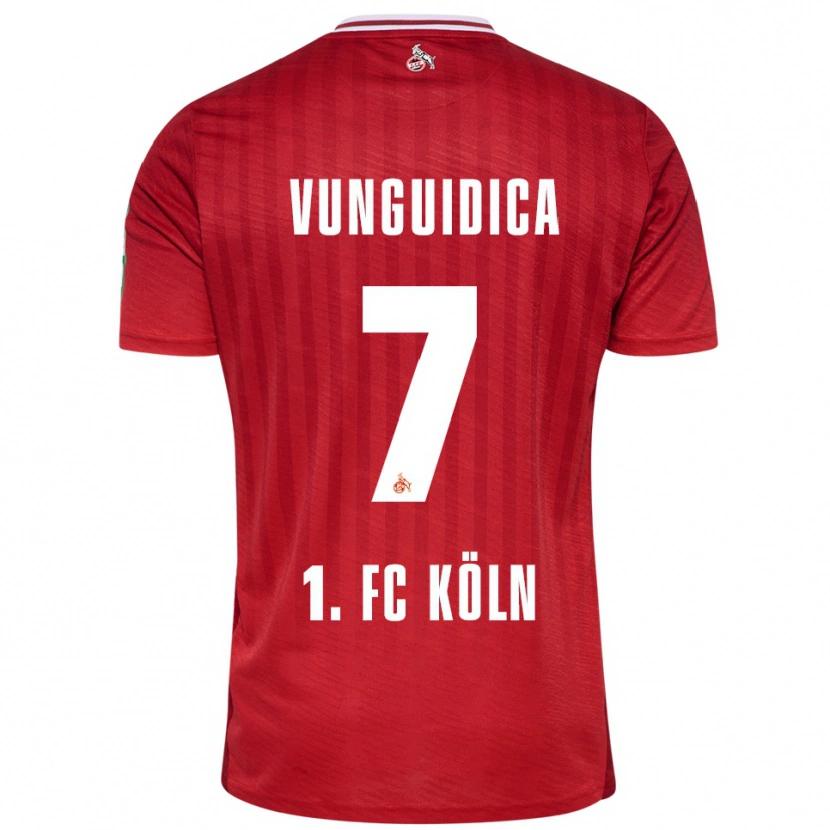 Danxen Hombre Camiseta Exaouse Vunguidica #7 Rojo Blanco 2ª Equipación 2025/26 La Camisa México