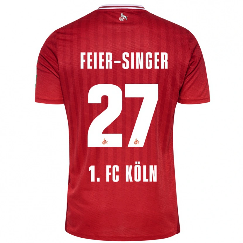 Danxen Hombre Camiseta Laura Feier-Singer #27 Rojo Blanco 2ª Equipación 2025/26 La Camisa México