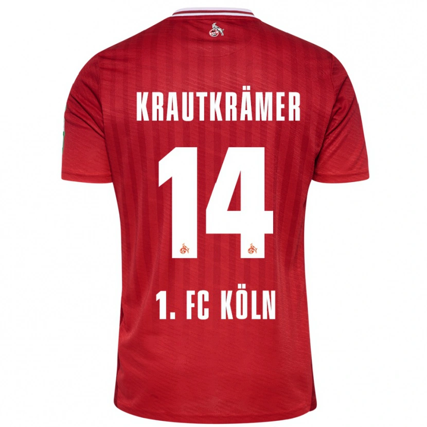 Danxen Hombre Camiseta Jakob Krautkrämer #14 Rojo Blanco 2ª Equipación 2025/26 La Camisa México