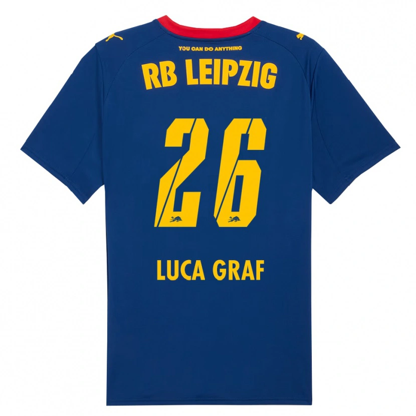 Danxen Hombre Camiseta Luca Marie Graf #26 Marino Rojo 2ª Equipación 2025/26 La Camisa México