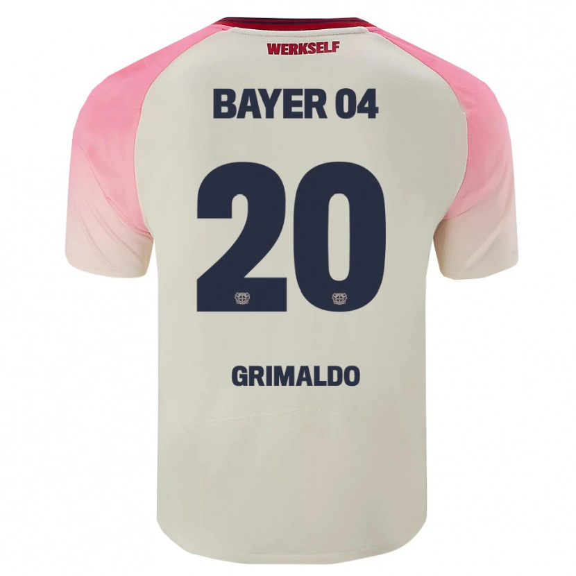 Danxen Hombre Camiseta Alejandro Grimaldo #20 Rosa Blanquecino 2ª Equipación 2025/26 La Camisa México