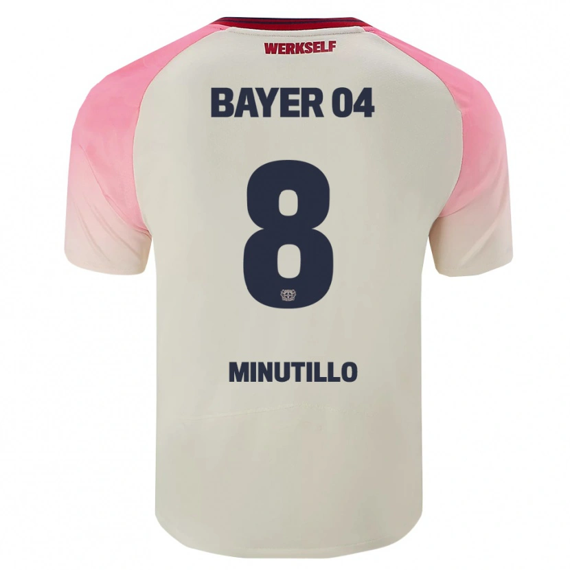 Danxen Hombre Camiseta Gabriel Minutillo #8 Rosa Blanquecino 2ª Equipación 2025/26 La Camisa México