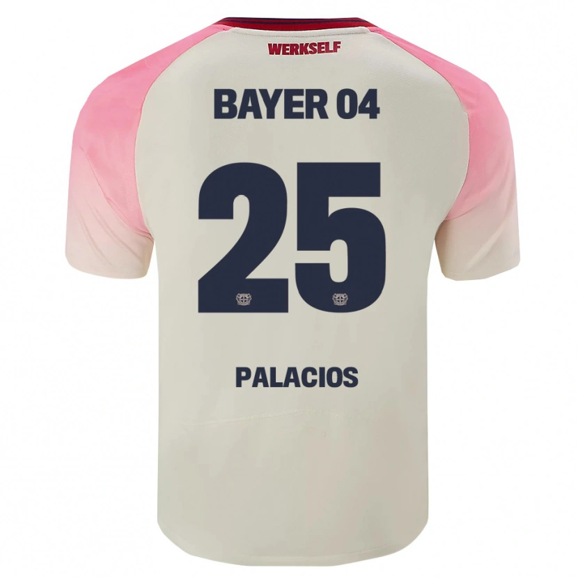 Danxen Hombre Camiseta Exequiel Palacios #25 Rosa Blanquecino 2ª Equipación 2025/26 La Camisa México