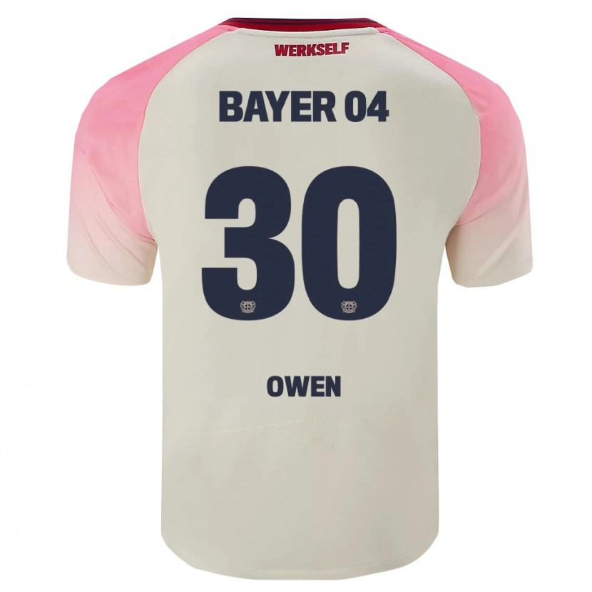 Danxen Hombre Camiseta Emmanuel Chigozie Owen #30 Rosa Blanquecino 2ª Equipación 2025/26 La Camisa México