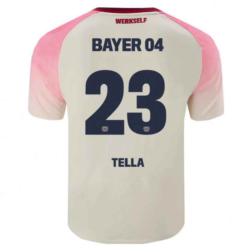 Danxen Hombre Camiseta Nathan Tella #23 Rosa Blanquecino 2ª Equipación 2025/26 La Camisa México