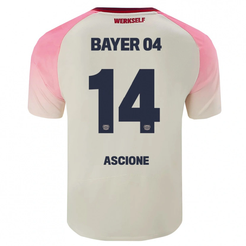 Danxen Hombre Camiseta Marco Ascione #14 Rosa Blanquecino 2ª Equipación 2025/26 La Camisa México