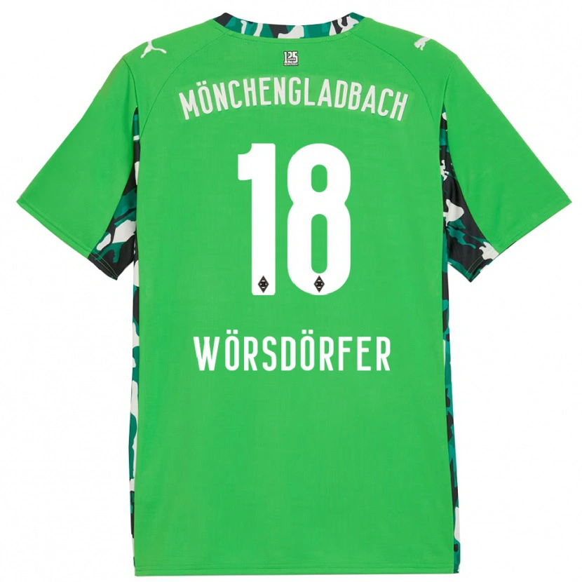 Danxen Hombre Camiseta Len Wörsdörfer #18 Verde Negro 2ª Equipación 2025/26 La Camisa México
