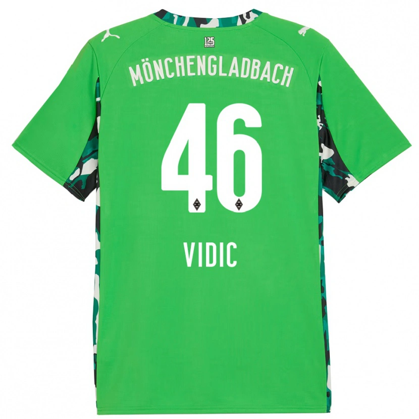 Danxen Hombre Camiseta Nico Vidic #46 Verde Negro 2ª Equipación 2025/26 La Camisa México